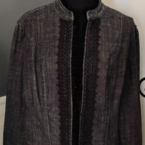 Chico's Platinum Black Denim Jacket